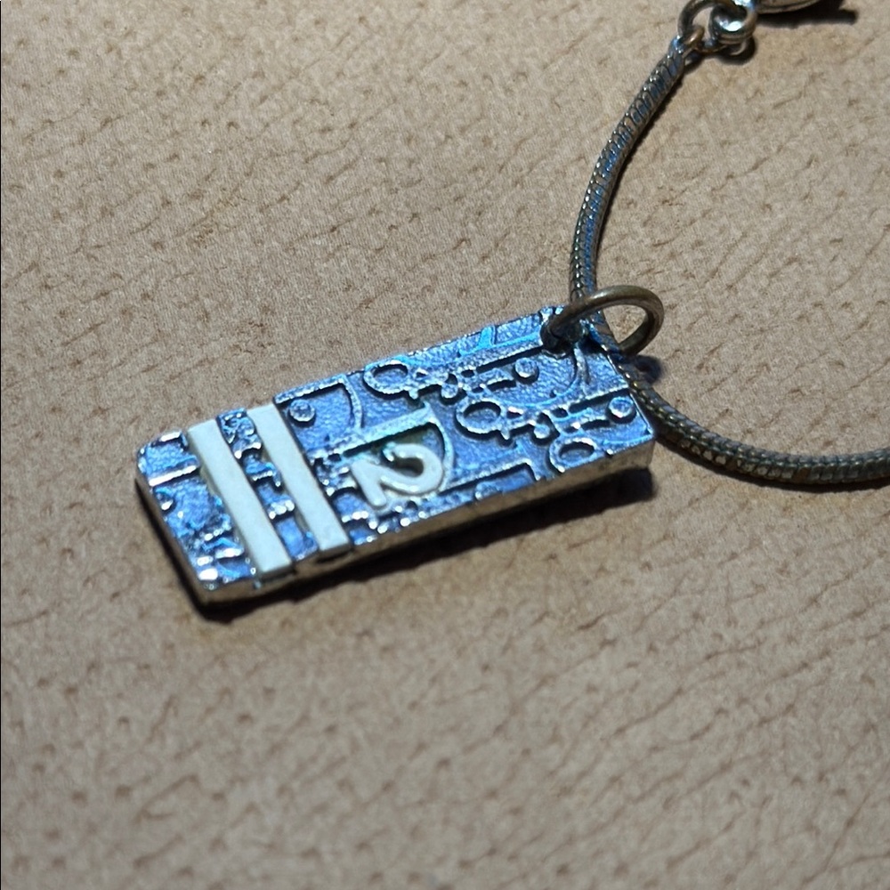 Dior Trotter Blue and White Number 2 Silver Necklace with Pendant - Picture 4 of 8
